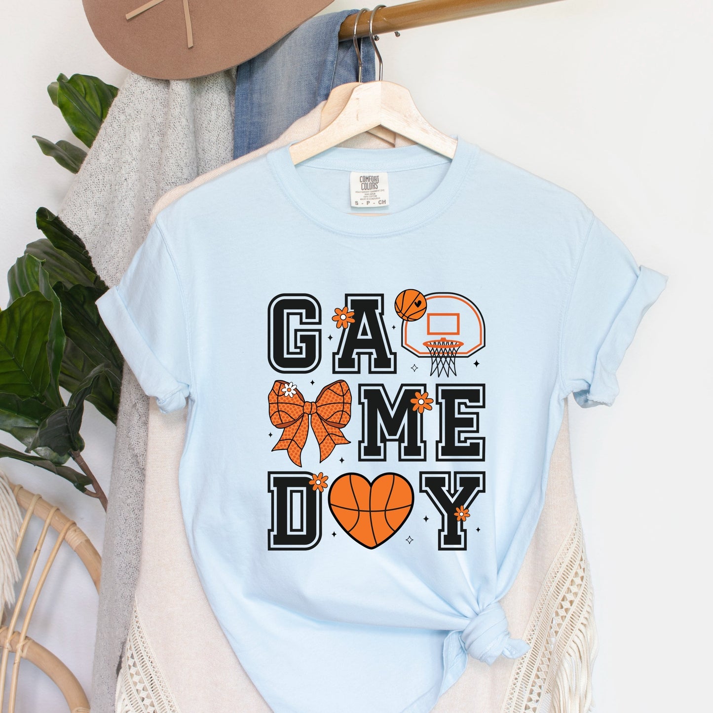 Basketball Game Day Coquette - Women's Garment Dyed Graphic T-Shirt