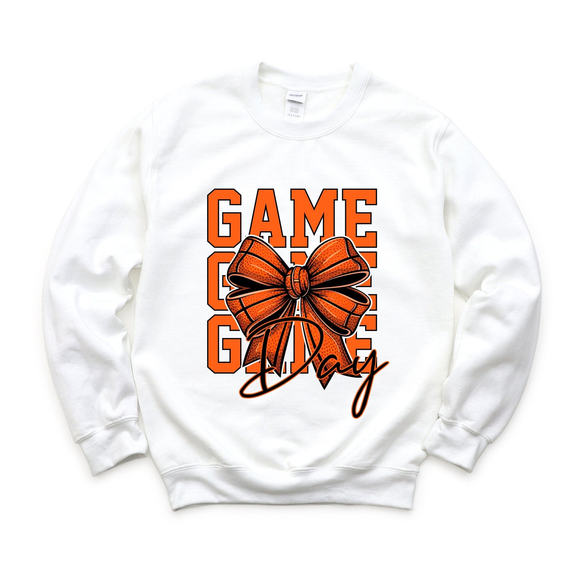 Coquette Basketball Bow Game Day Stacked - Women's Graphic Sweatshirt