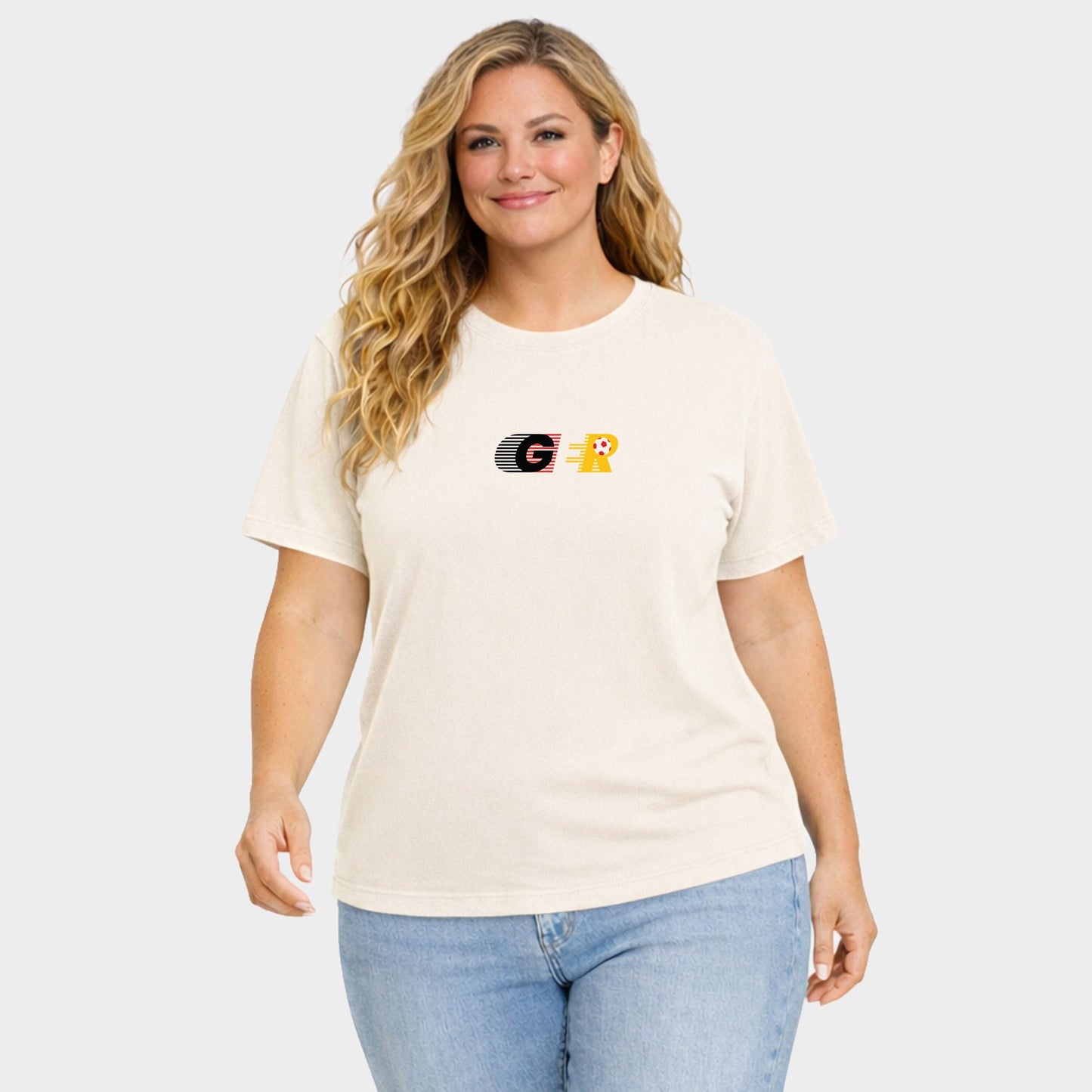 Germany Soccer Lines - Women's Plus Sized Garment Dyed Graphic T-Shirt