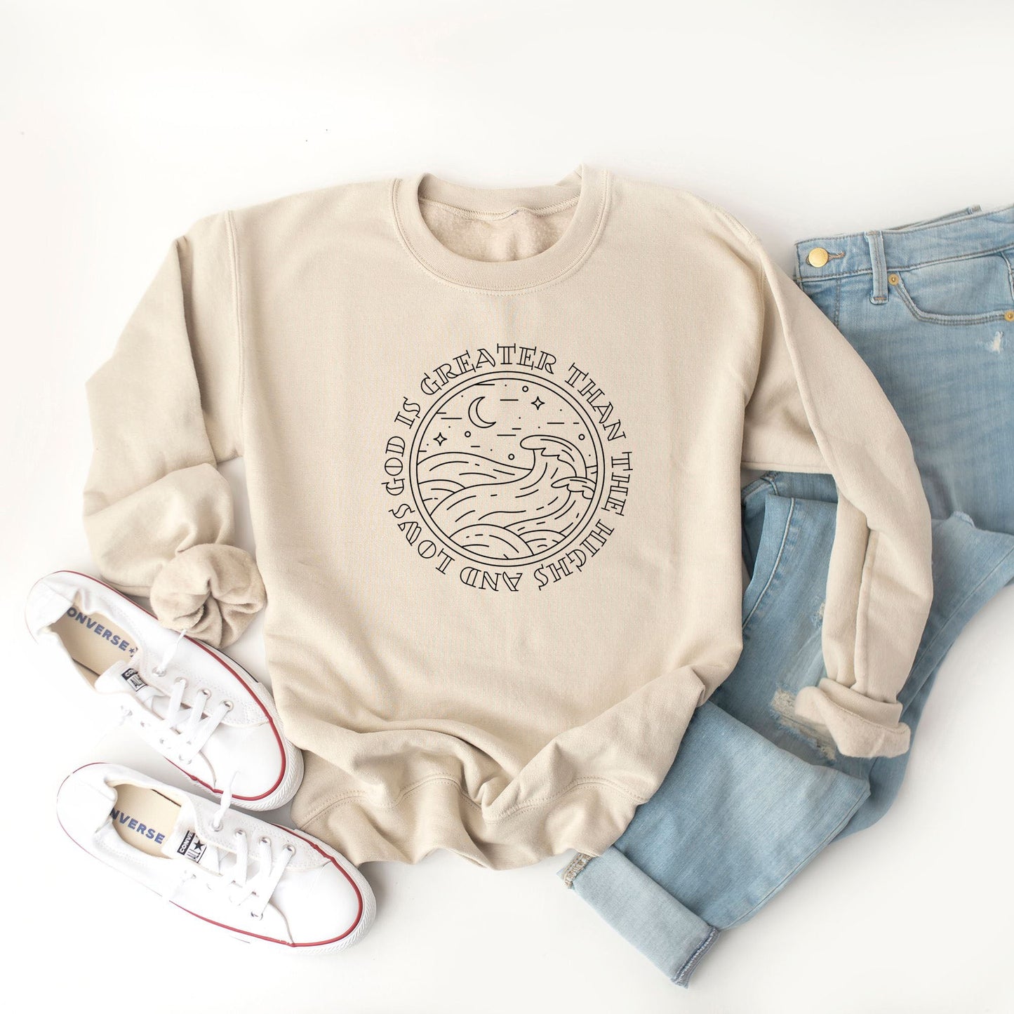 God Is Greater Waves | Sweatshirt