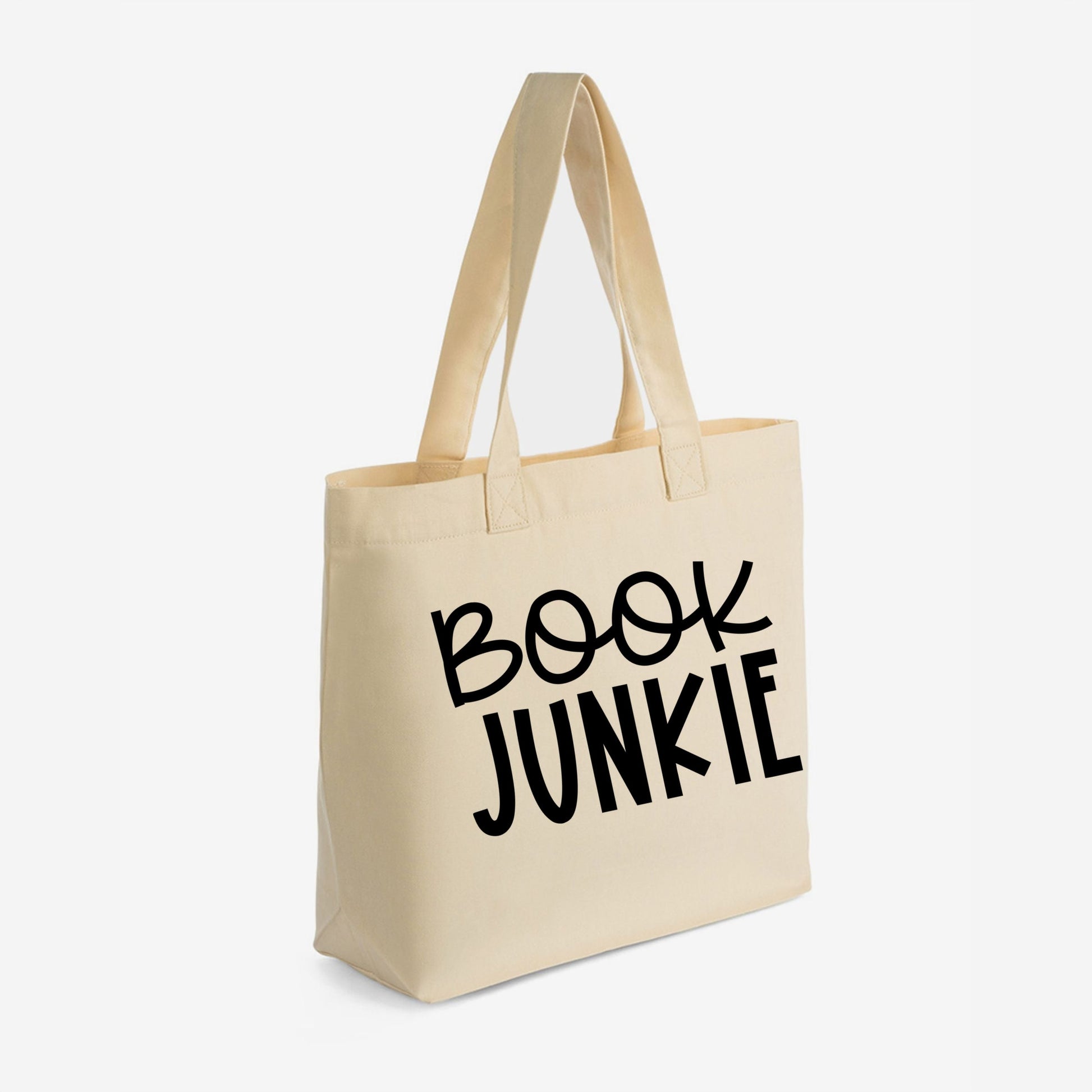 Book Junkie - Zippered Canvas Tote