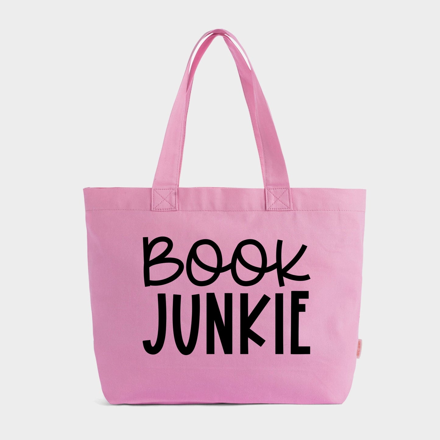 Book Junkie - Zippered Canvas Tote