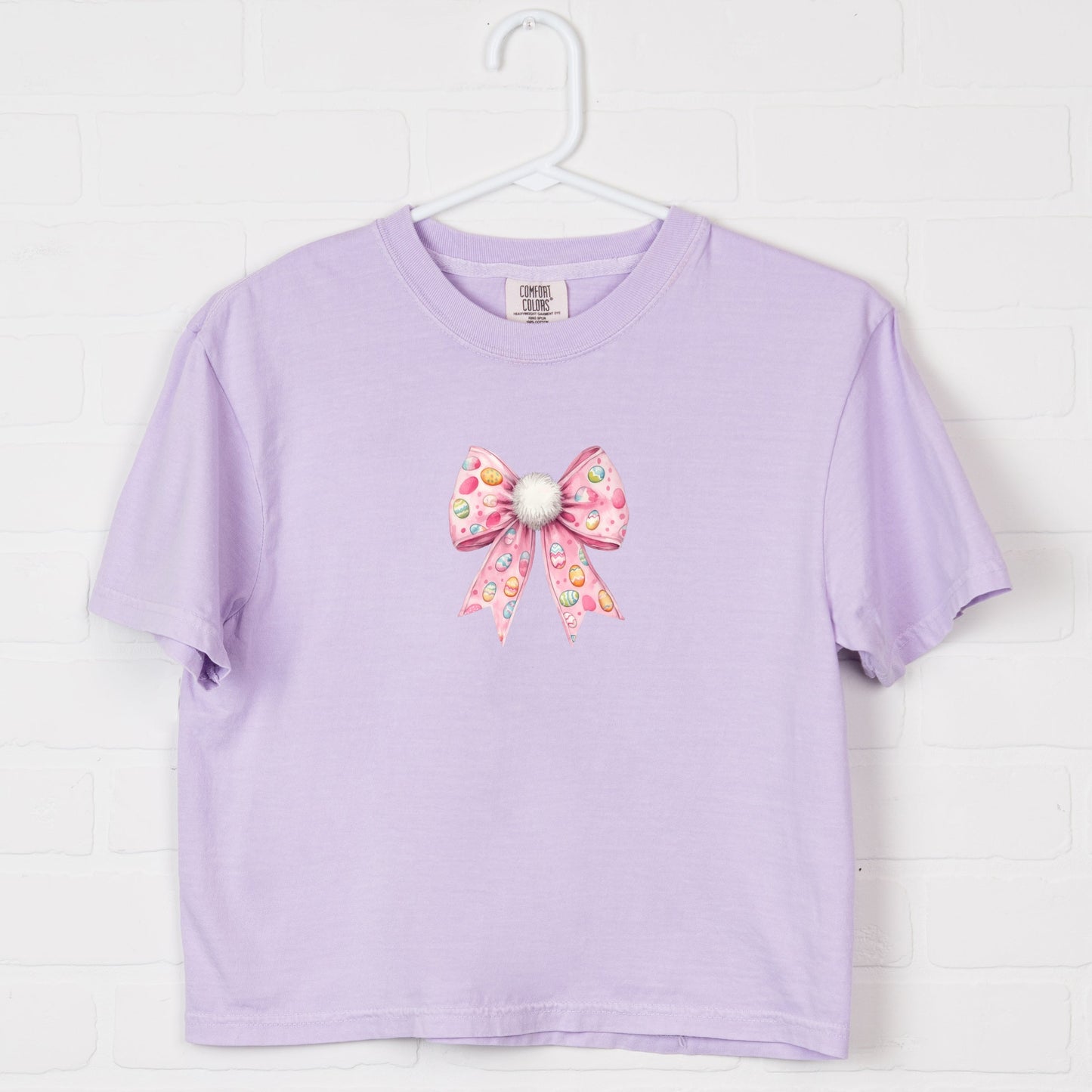 Easter Egg Bow Coquette - Women's Boxy Crop Top Graphic T-Shirt