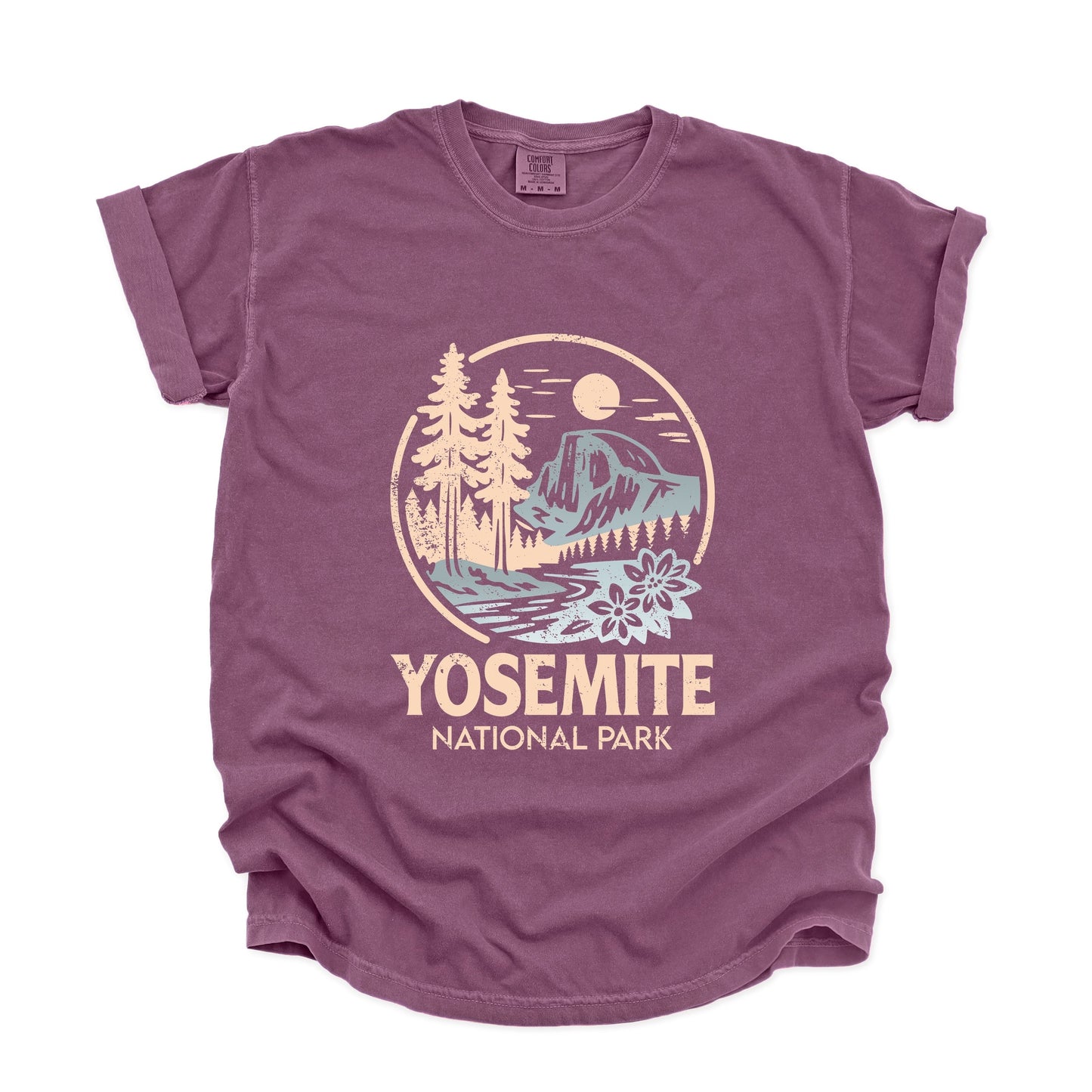 Yosemite National Park Two-Toned Circle - Women's Garment Dyed Graphic T-Shirt
