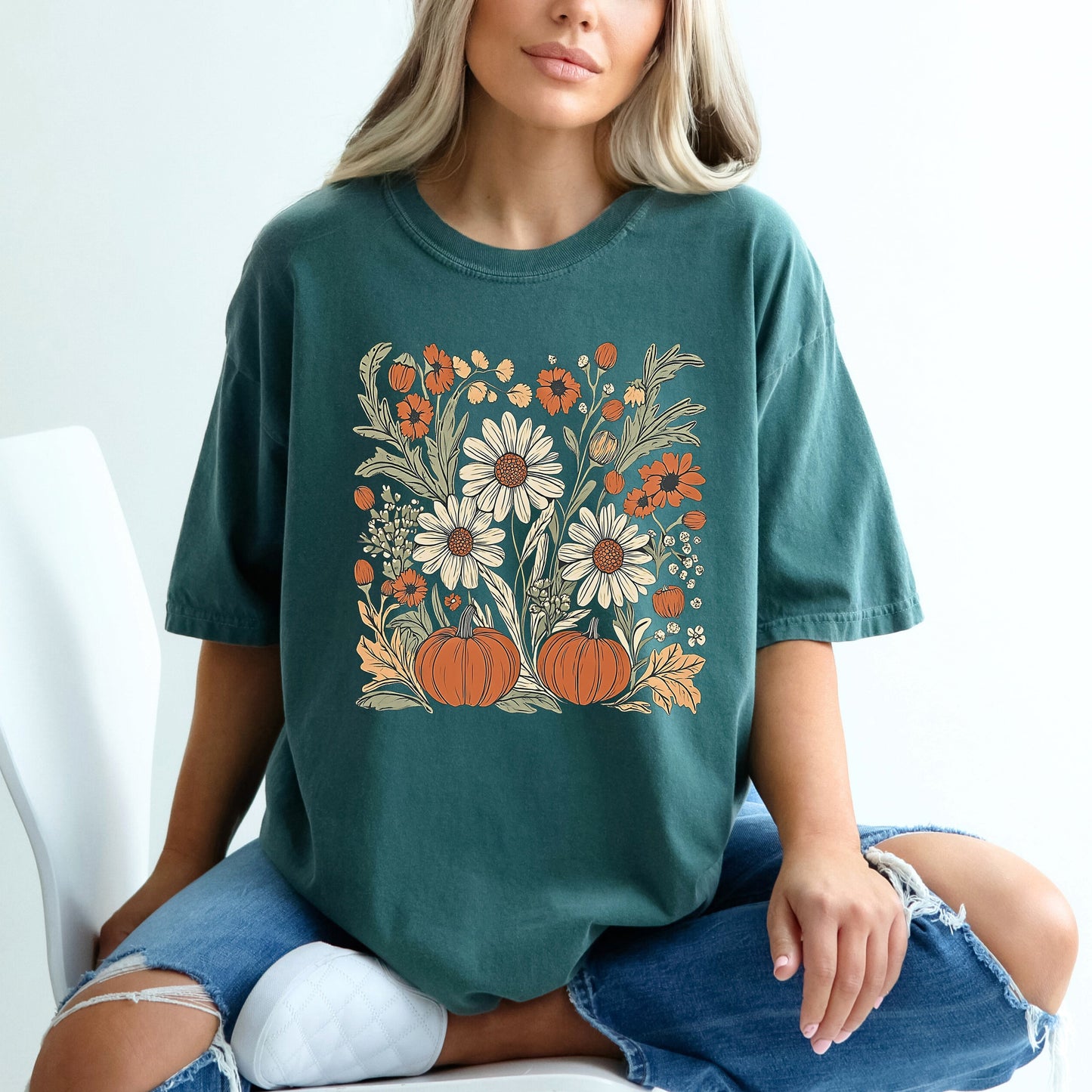 Fall Flowers | Garment Dyed Tee