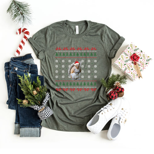 Ugly Sweater Squirrel | Short Sleeve Crew Neck