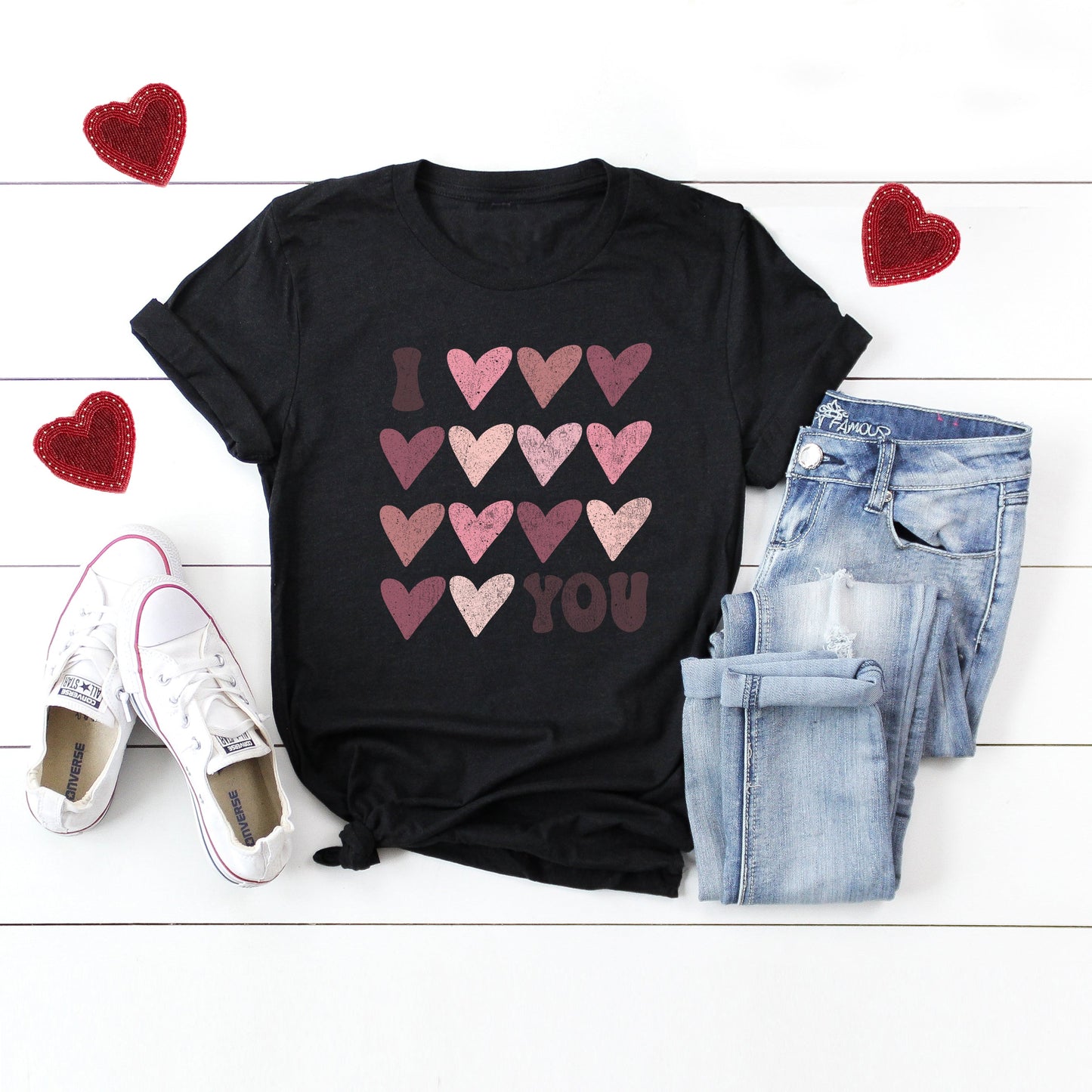 I Heart You Distressed | Short Sleeve Crew Neck