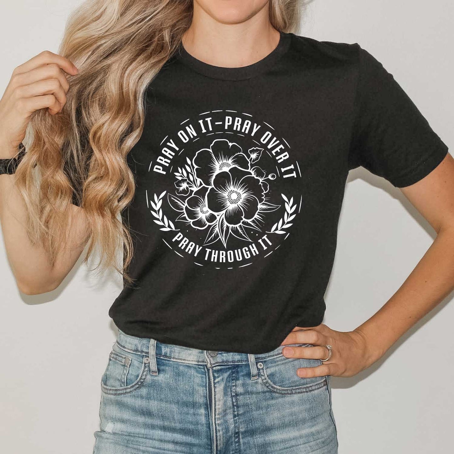 Pray On It Flower | Short Sleeve Crew Neck
