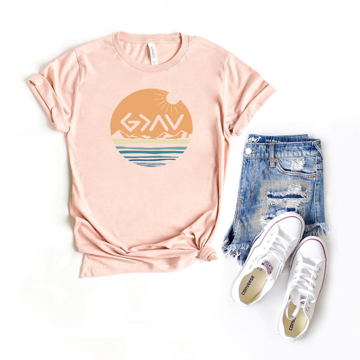 God Is Greater Sunset | Short Sleeve Crew Neck