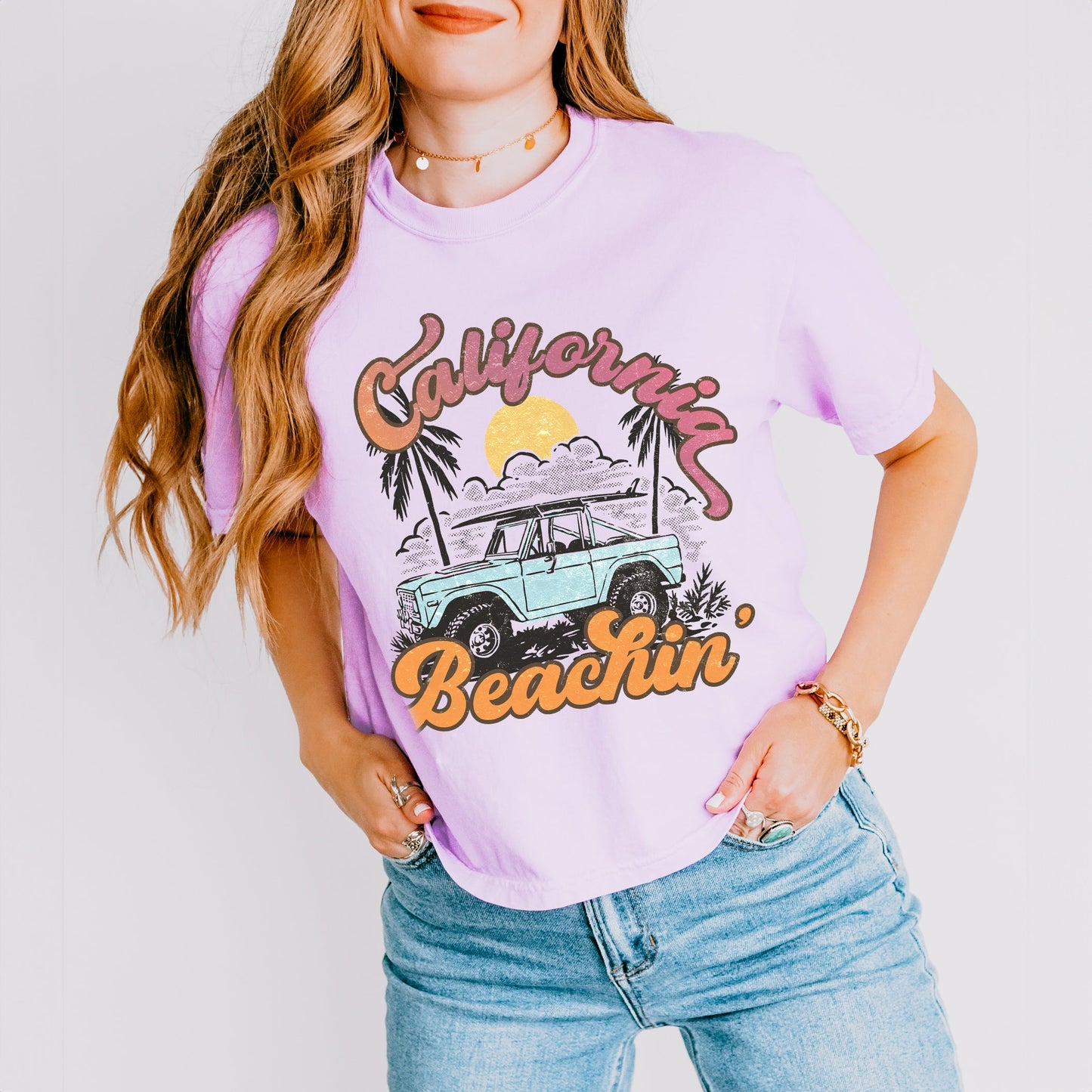 California Beachin' Car | Relaxed Fit Cropped Tee