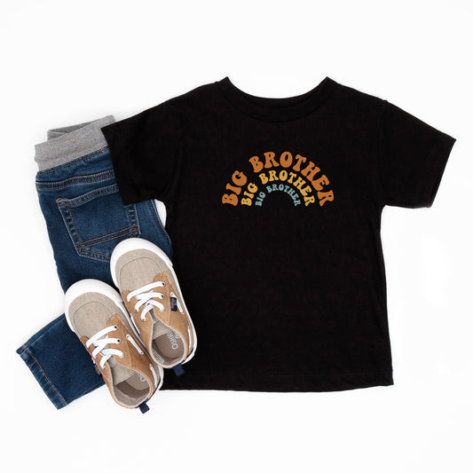 Big Brother Stacked Curved | Toddler Short Sleeve Crew Neck