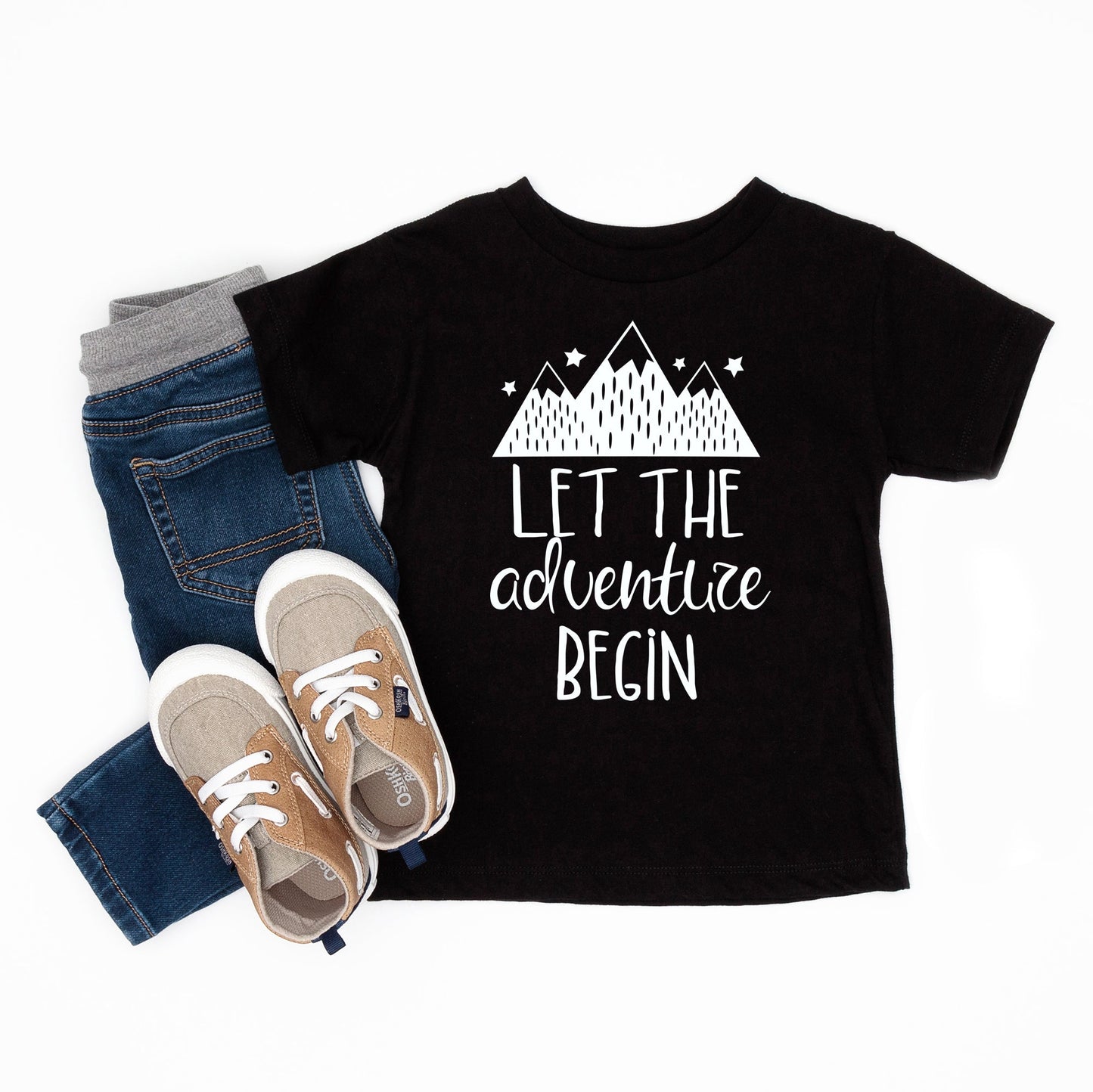 Let The Adventure Begin Mountains | Toddler Short Sleeve Crew Neck