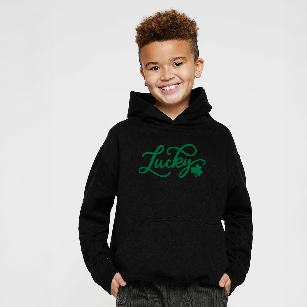 Cursive Lucky Clover | Youth Graphic Hoodie