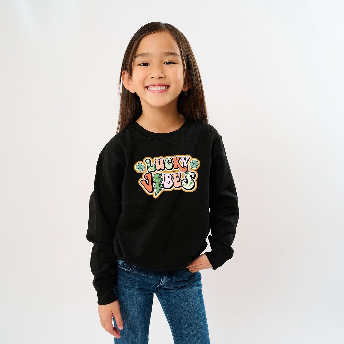 Lucky Vibes Lightning Bolt | Youth Ultra-Soft Graphic Sweatshirt