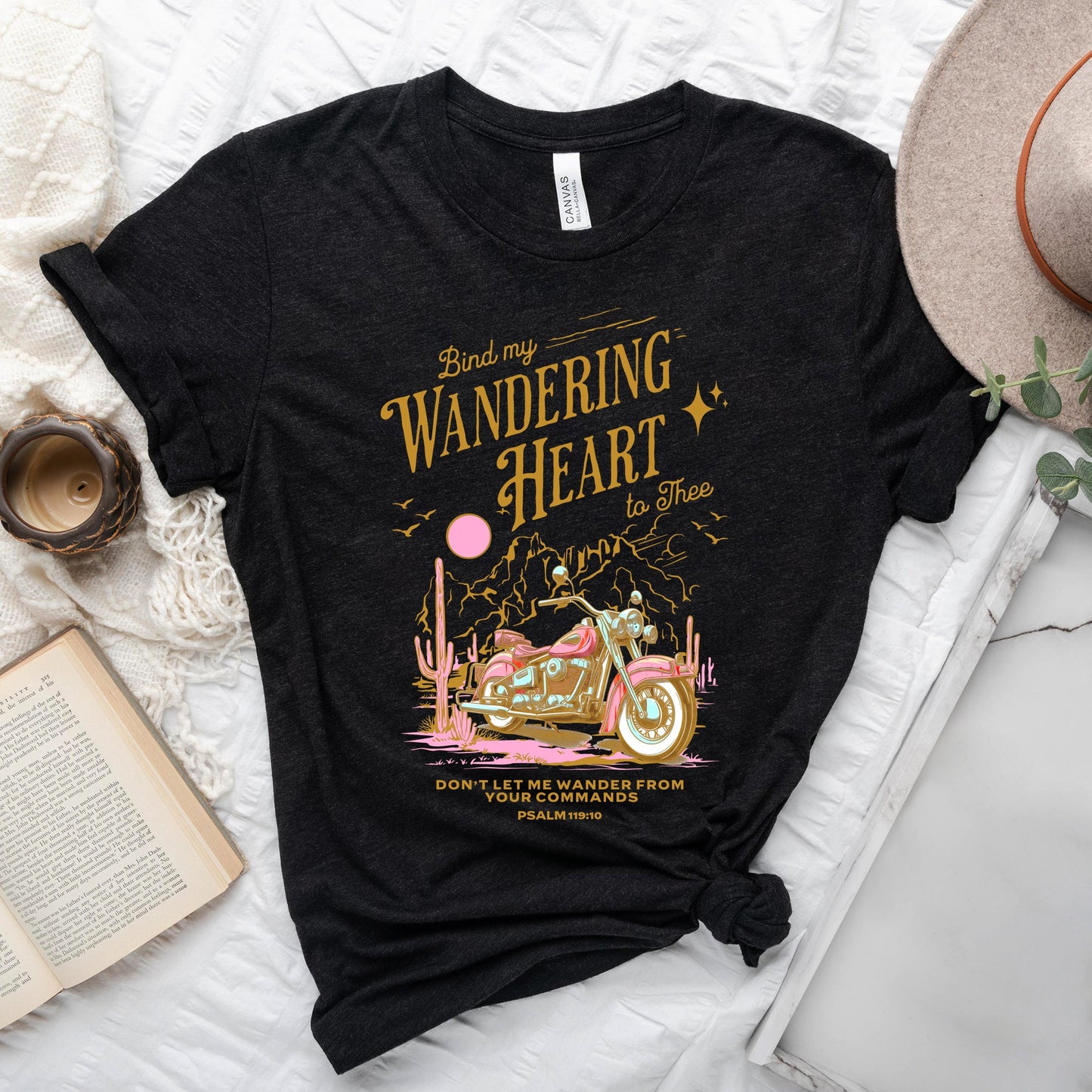 Bind My Wandering Heart Motorcycle | Short Sleeve Crewneck