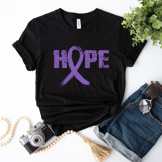 Hope Ribbon | Short Sleeve Crew Neck