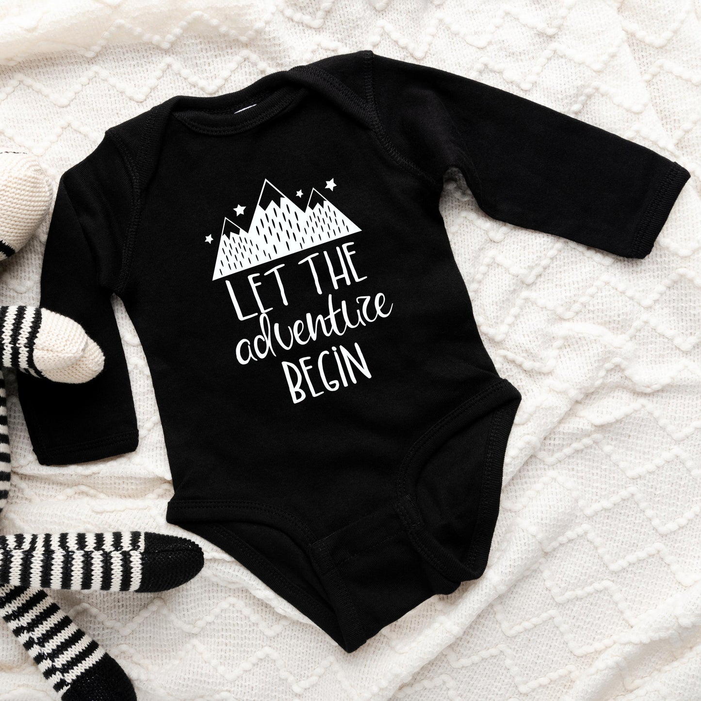 Let The Adventure Begin Mountains | Baby Long Sleeve Onesie
