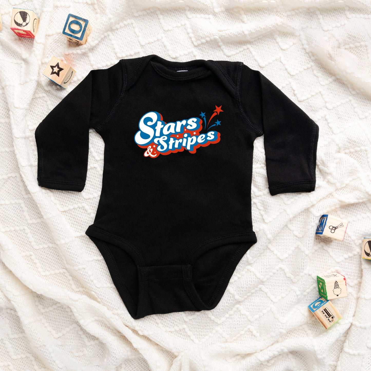 Stars and Stripes Firework | Baby Long Sleeve Onesie