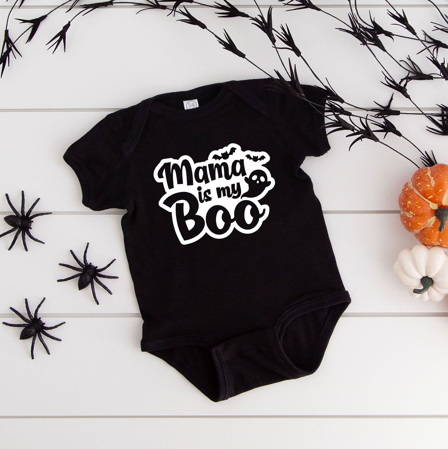 Mama Is My Boo Ghost | Baby Graphic Short Sleeve Onesie