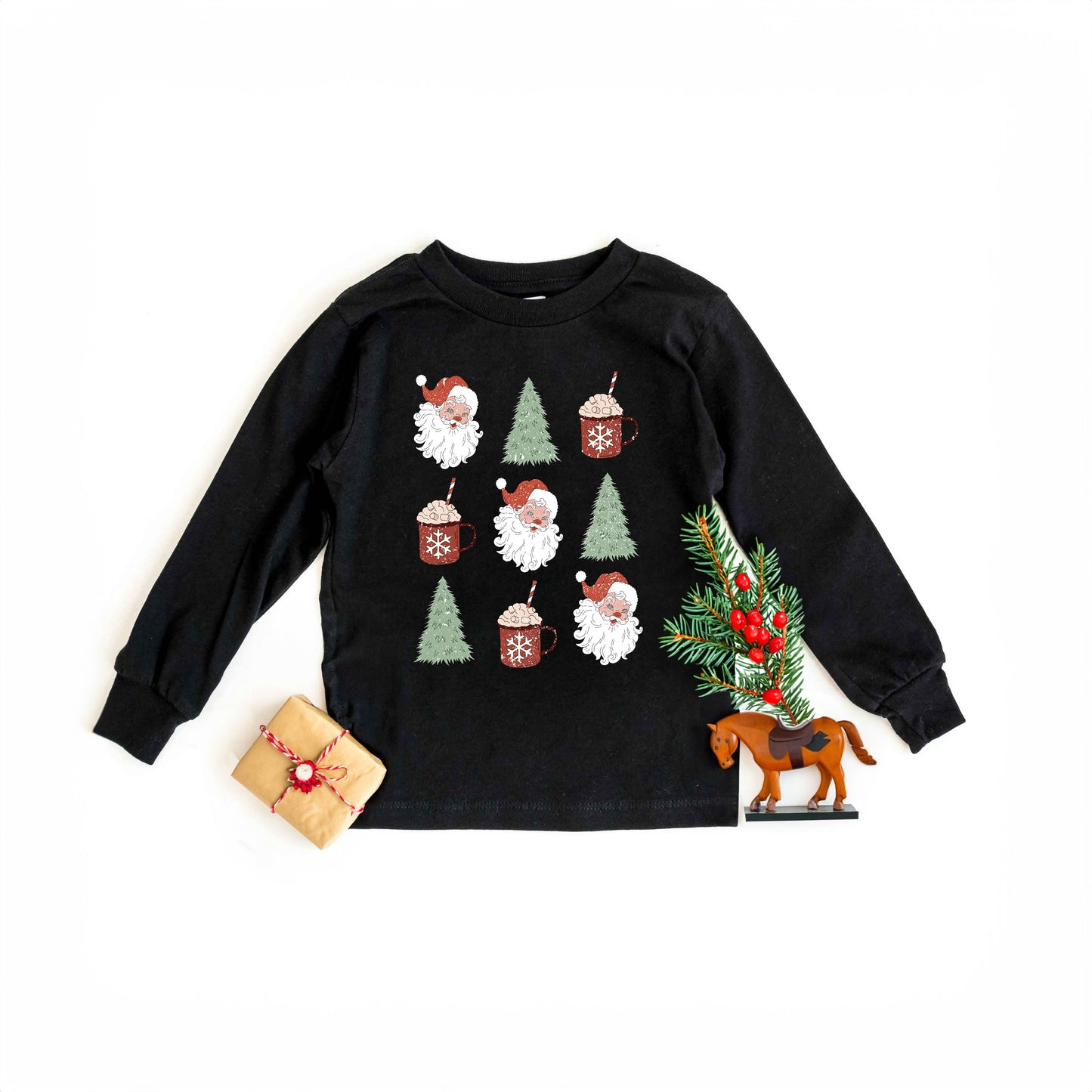 Tree And Mug Collage | Youth Graphic Long Sleeve Tee