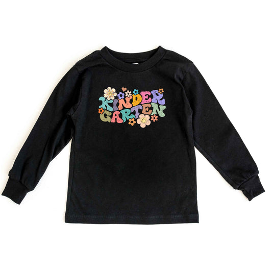 Kindergarten Flowers | Toddler Graphic Long Sleeve Tee