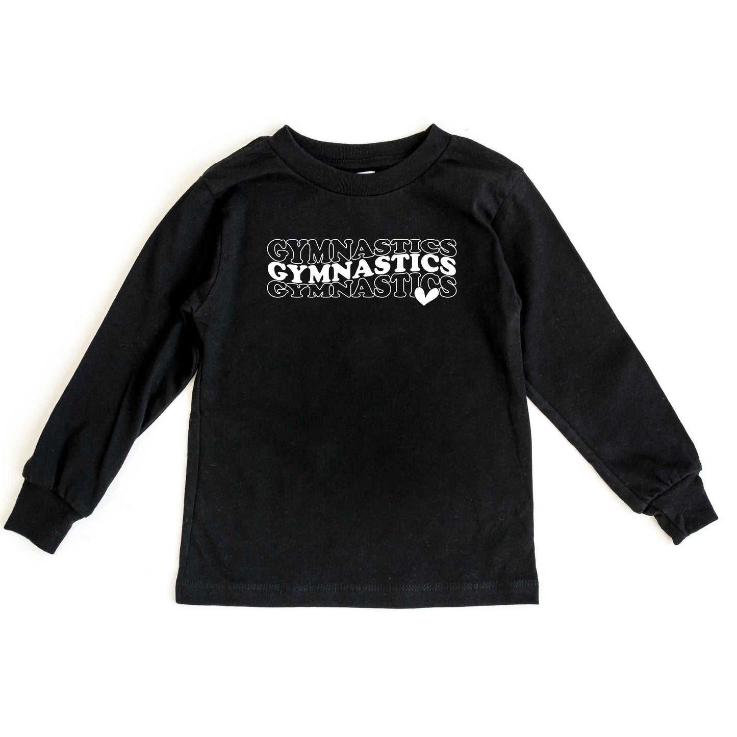 Gymnastics Stacked Heart | Toddler Long Sleeve Tee