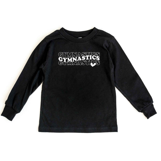 Gymnastics Stacked Heart | Youth Long Sleeve Tee