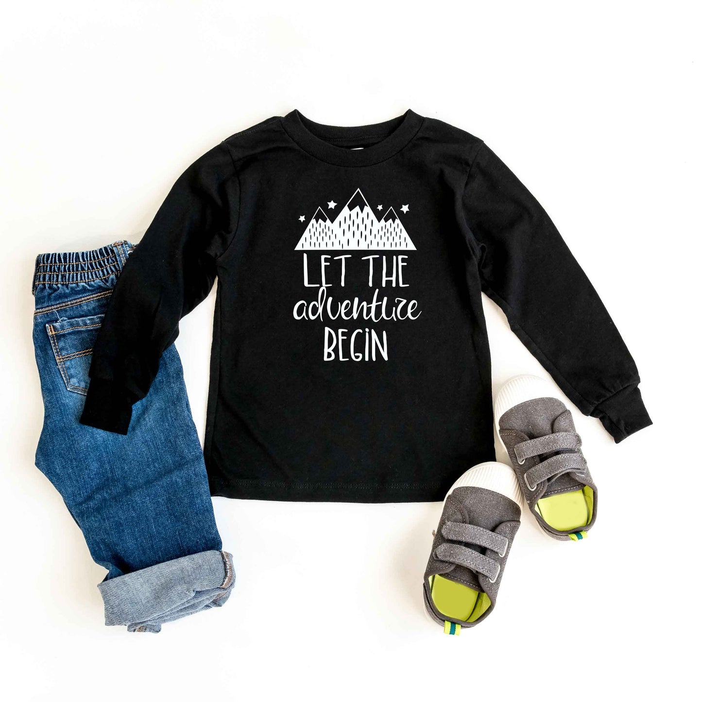 Let The Adventure Begin Mountains | Toddler Long Sleeve Tee