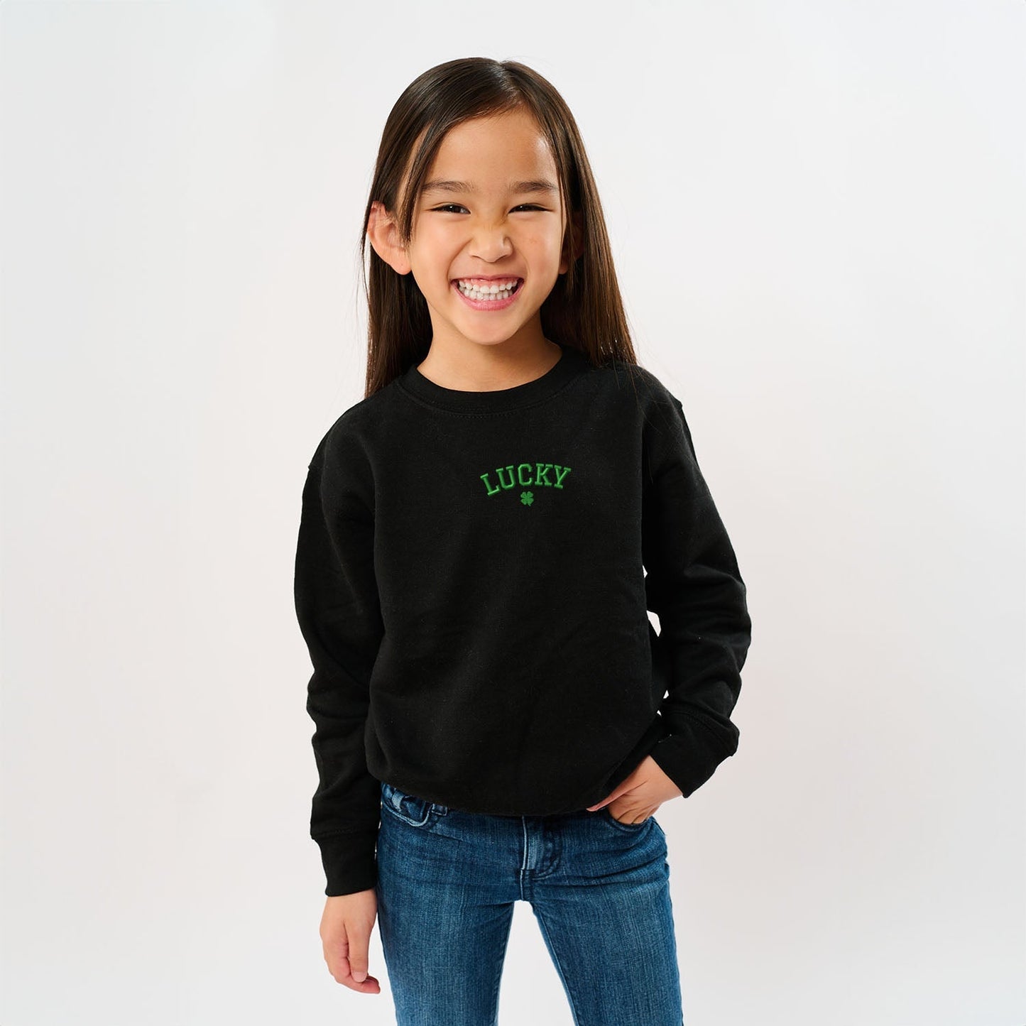 Embroidered Lucky Clover | Youth Ultra-Soft Graphic Sweatshirt