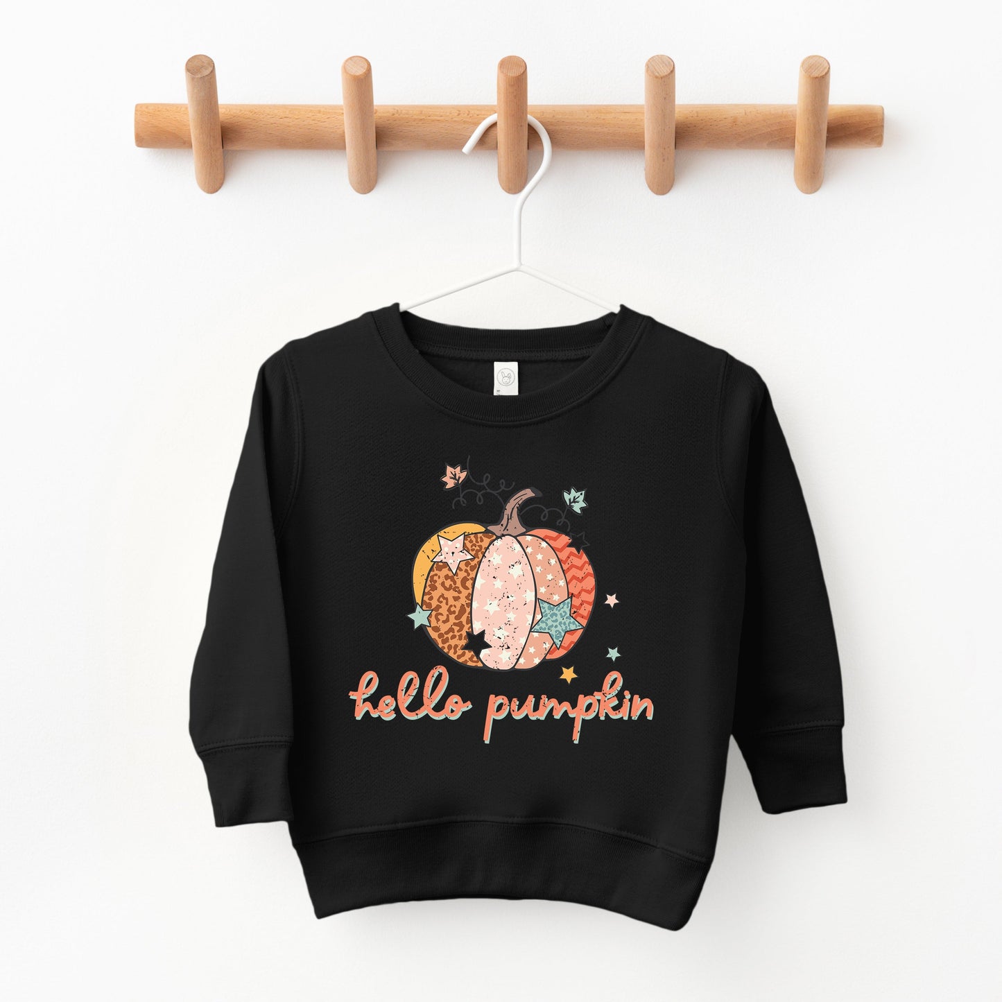 Hello Pumpkin Colorful Stars | Toddler Sweatshirt