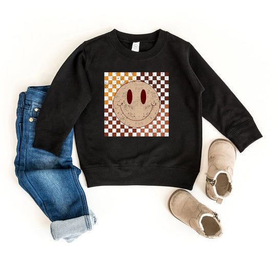 Fall Checkered Smiley | Toddler Sweatshirt