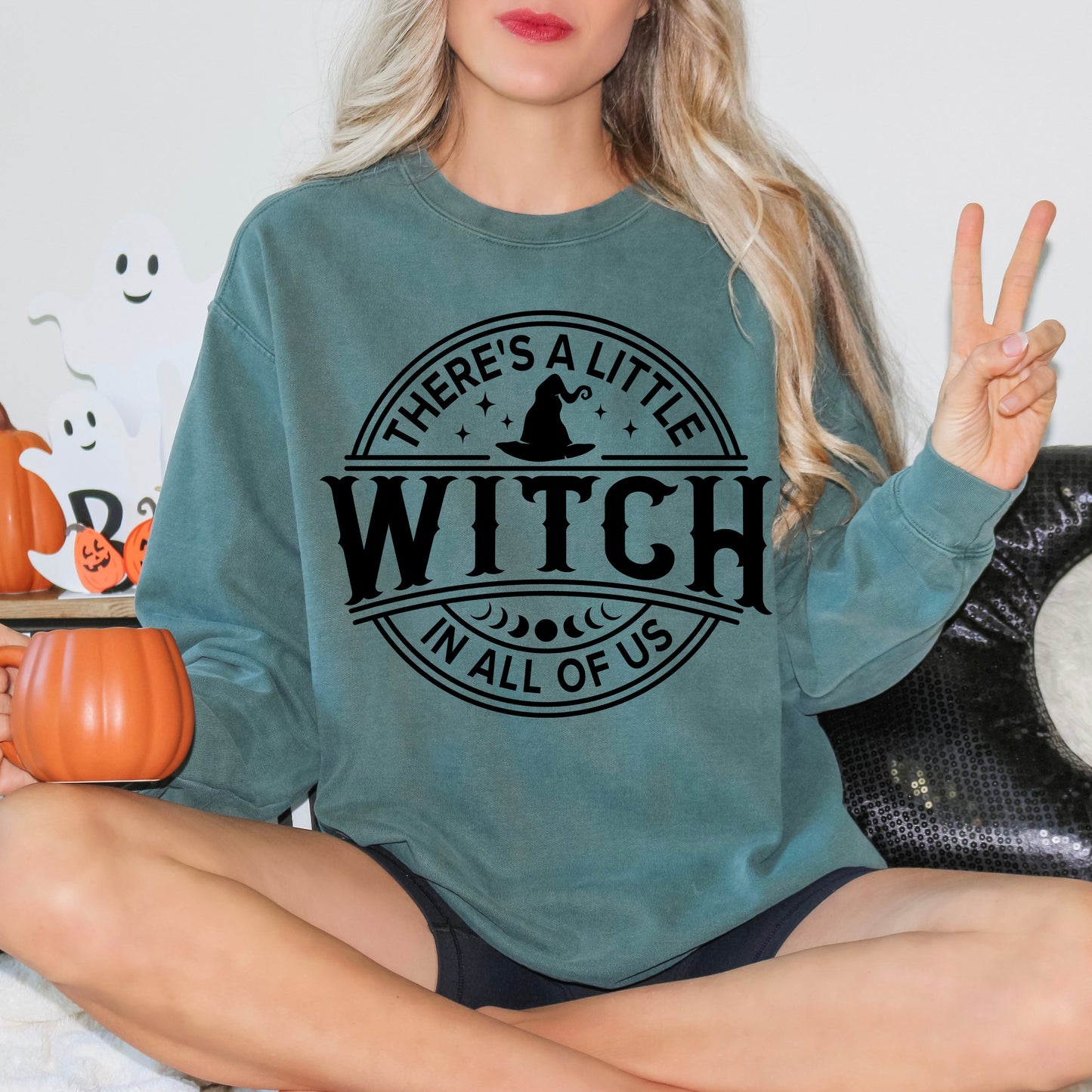 A Little Witch In All Of Us Puff Print | Garment Dyed Sweatshirt