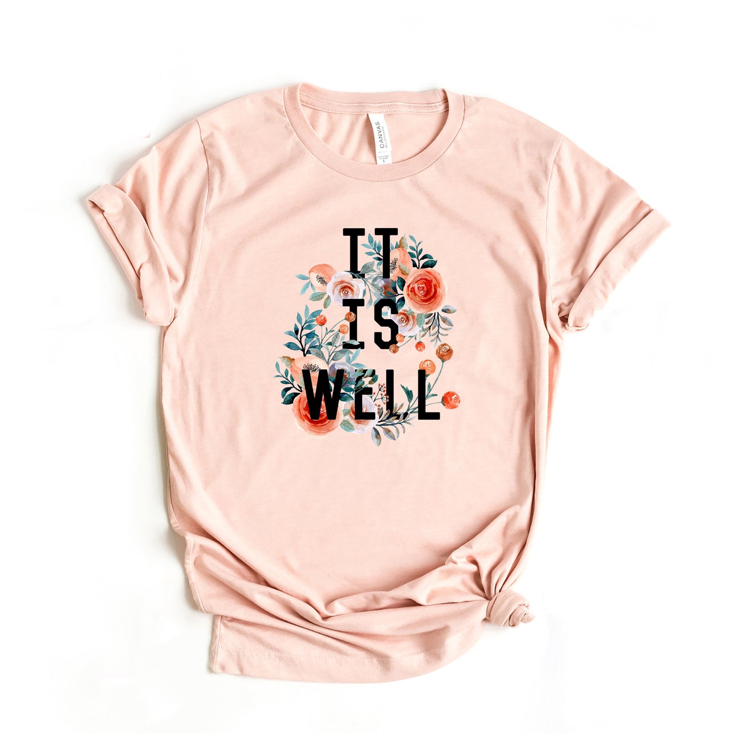 It Is Well Floral | Short Sleeve Crew Neck
