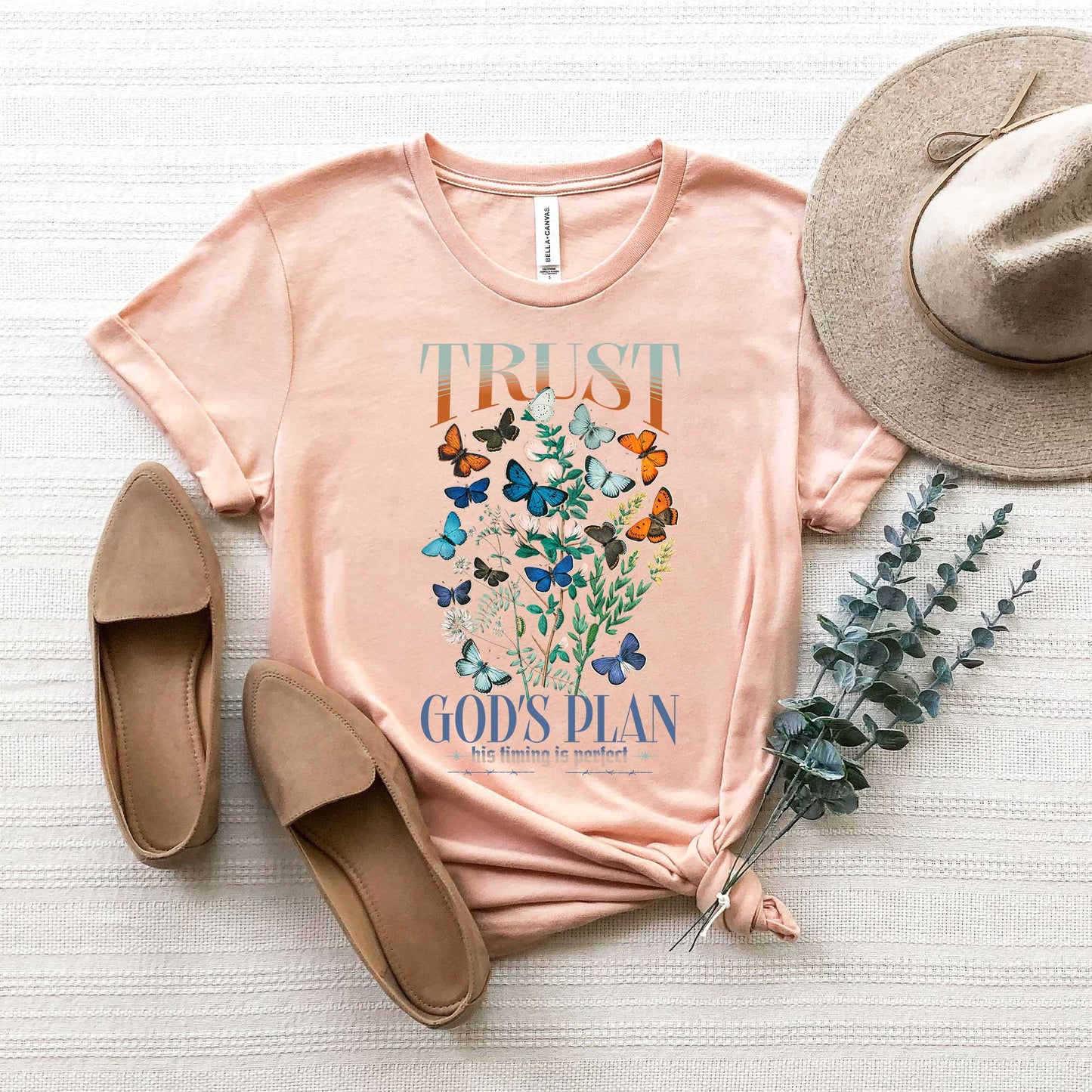 Trust God's Plan Butterflies | Short Sleeve Crew Neck