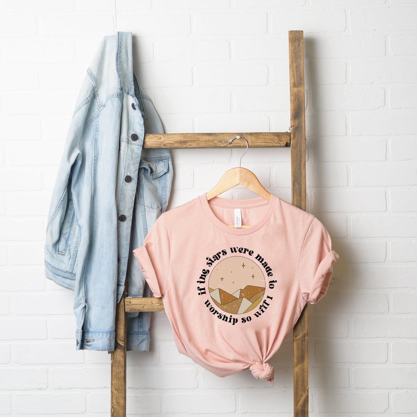 Vintage If The Stars Were Made To Worship | Short Sleeve Crew Neck