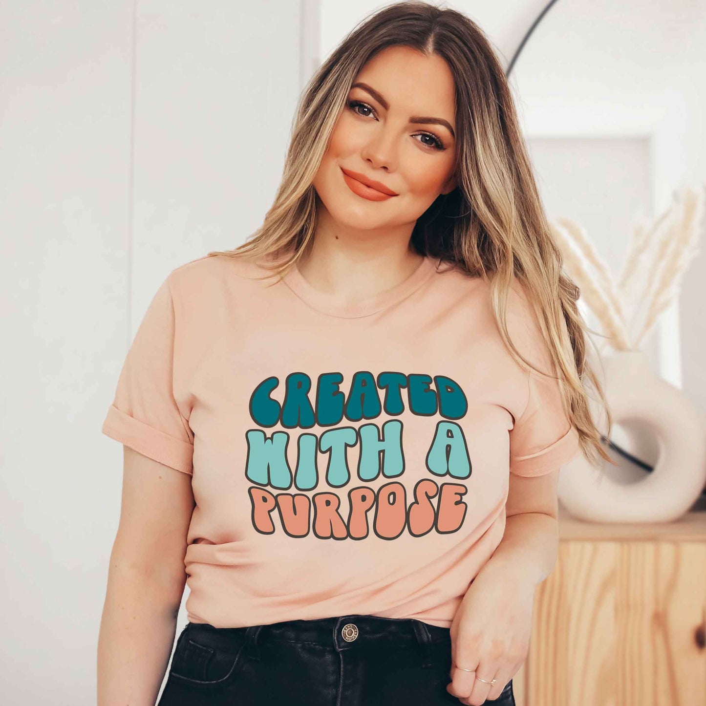 Retro Created With A Purpose | Short Sleeve Crew Neck