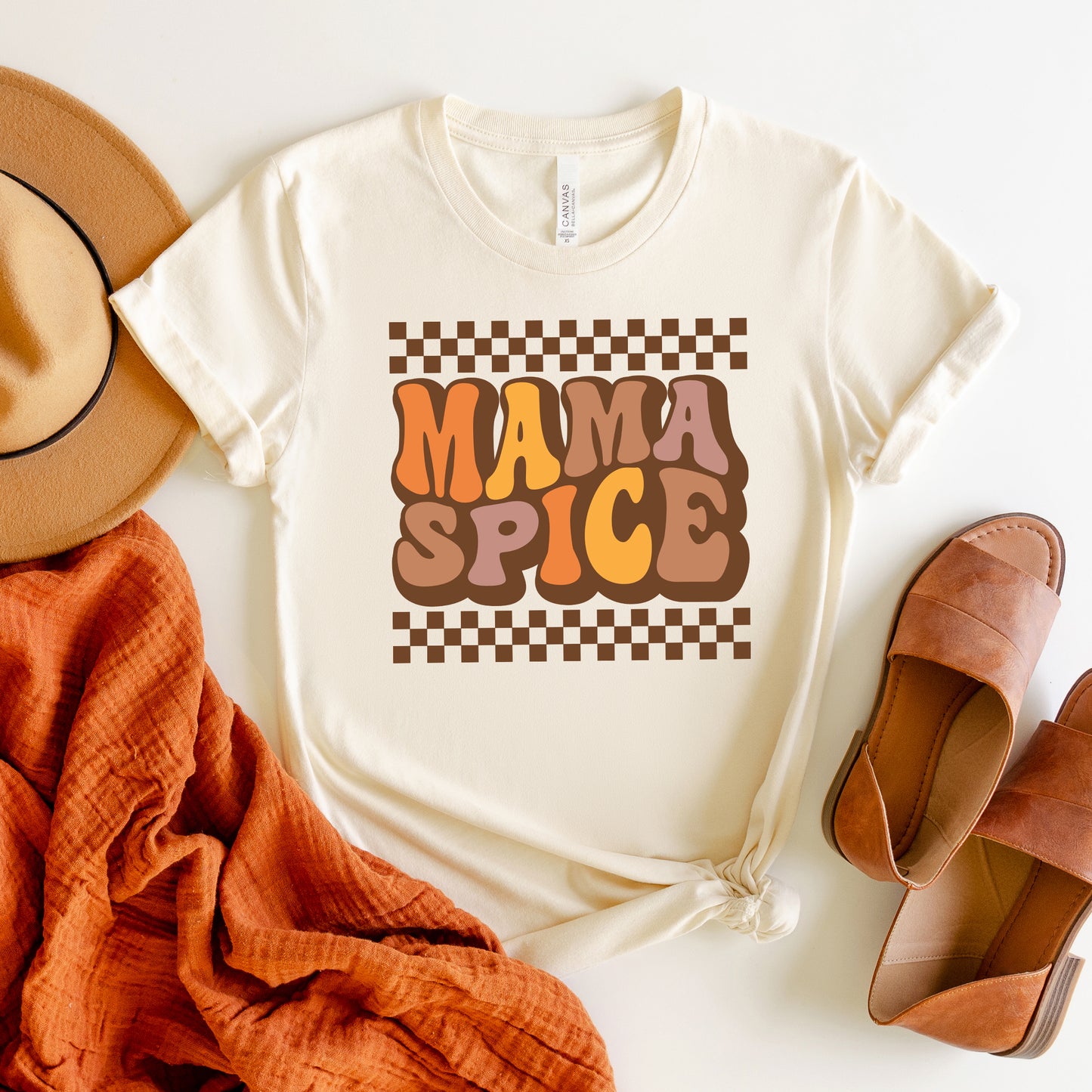 Mama Spice Checkered | Short Sleeve Crew Neck