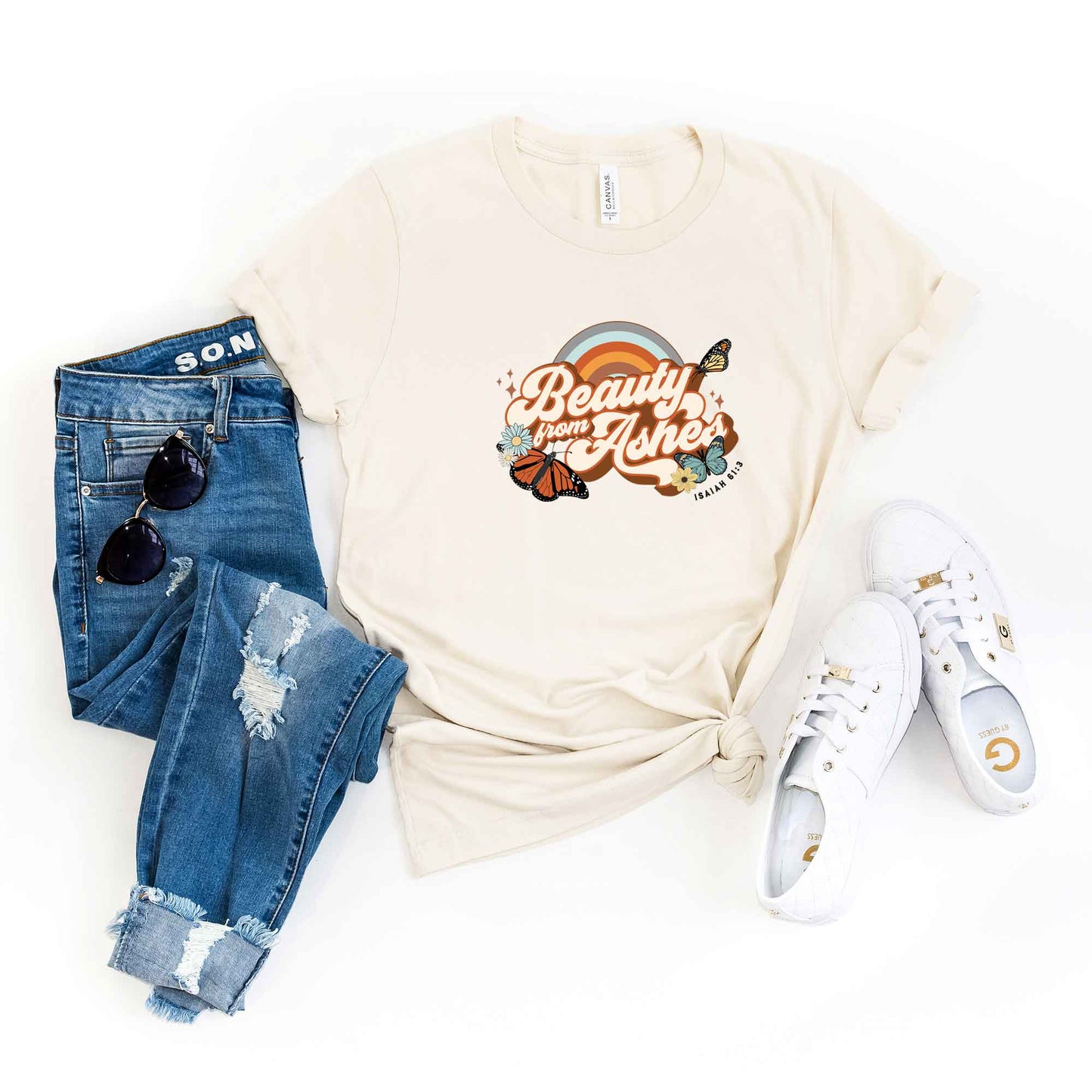 Beauty From Ashes Butterfly | Short Sleeve Crew Neck