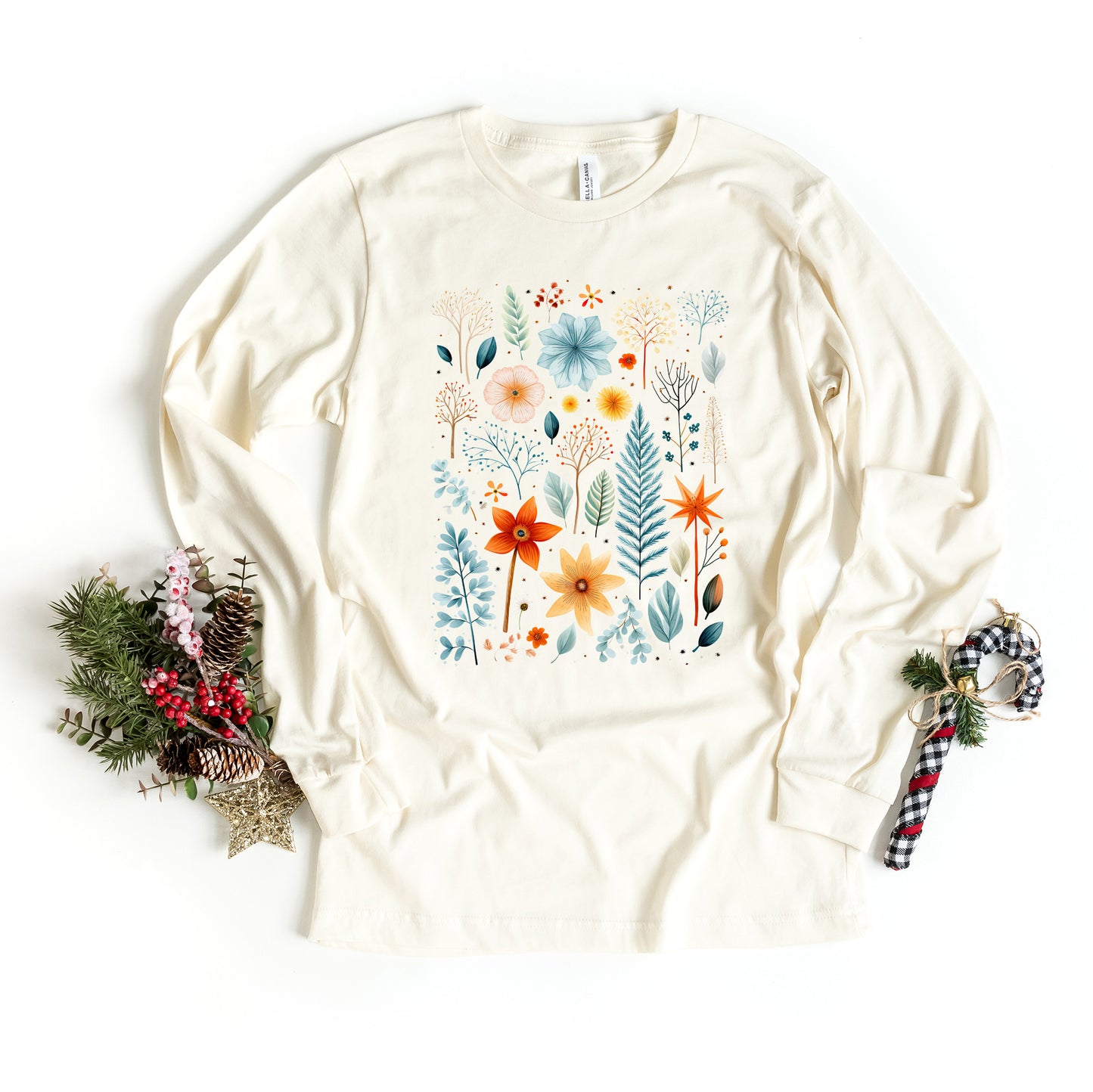 Winter Floral | Long Sleeve Crew Neck