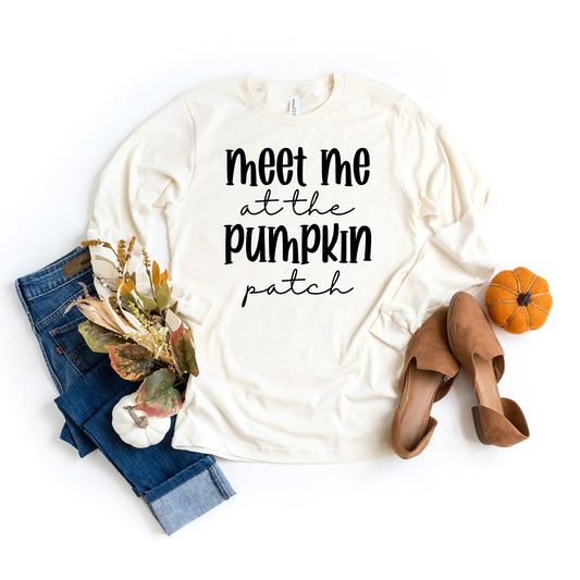 Meet Me At The Pumpkin Patch Script | Long Sleeve Crew Neck