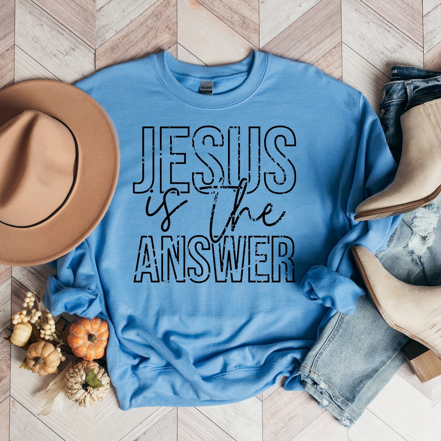 Jesus Is The Answer Block | Sweatshirt
