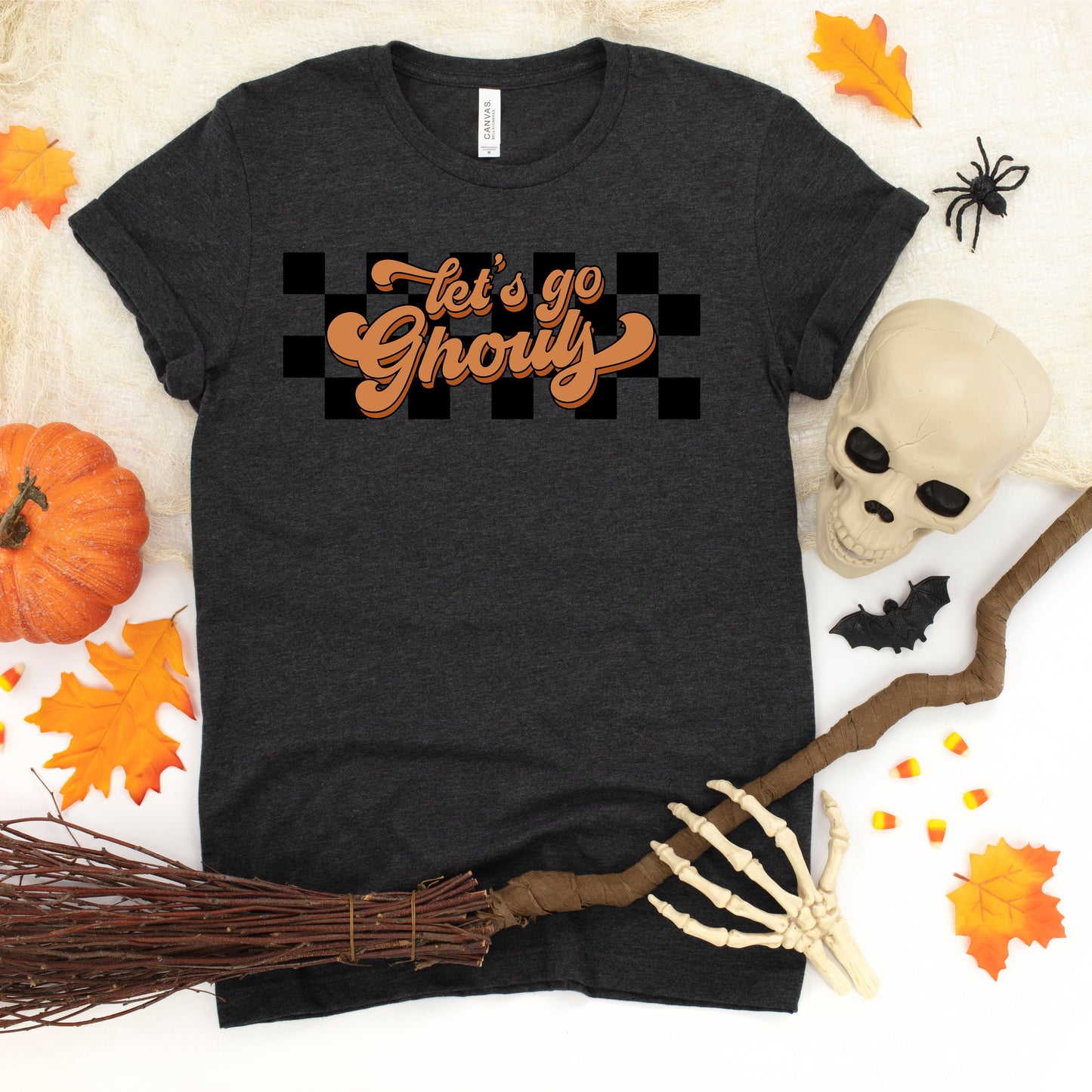 Let's Go Ghouls Checkered | Youth Short Sleeve Crew Neck