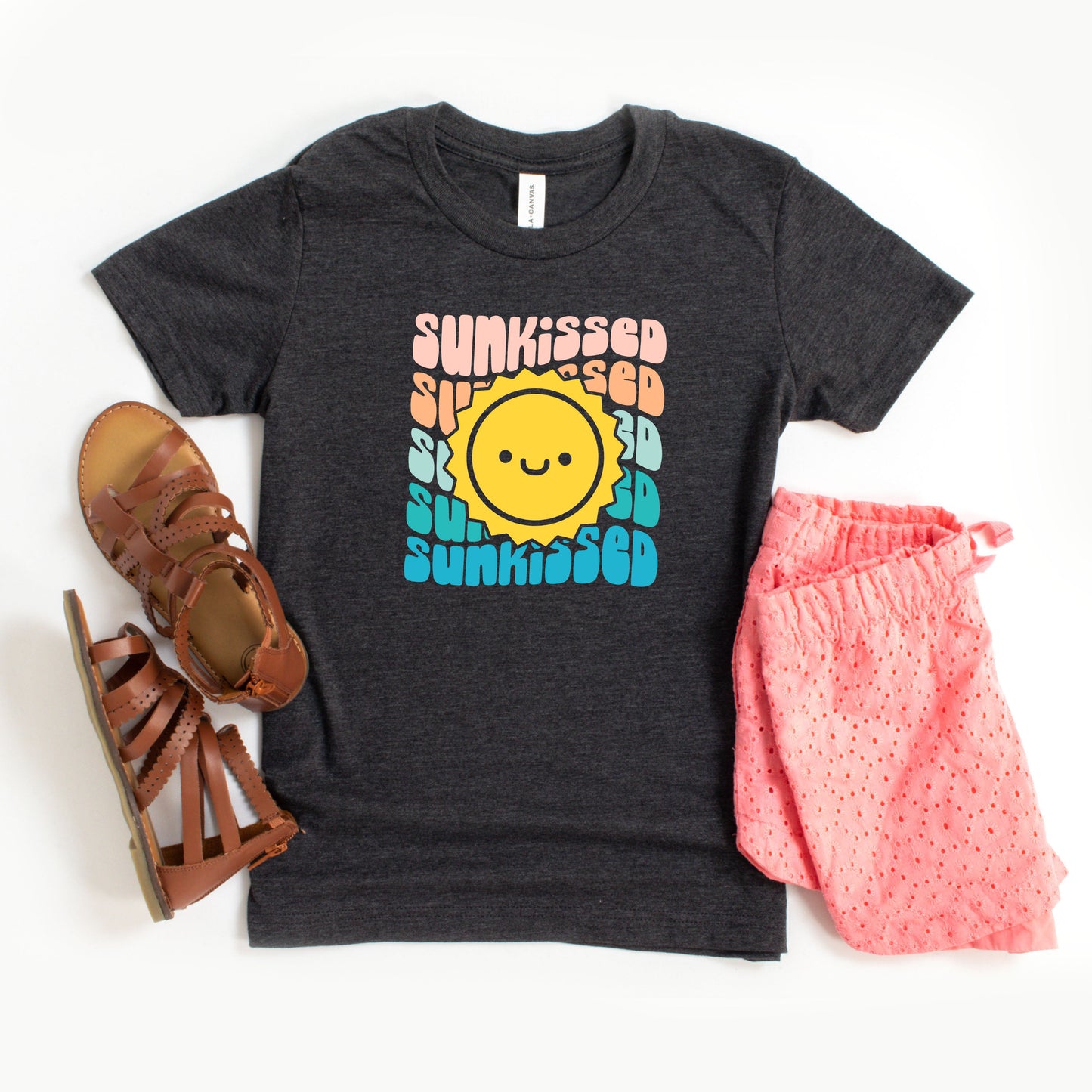 Sunkissed Stacked Sun Colorful | Youth Short Sleeve Crew Neck
