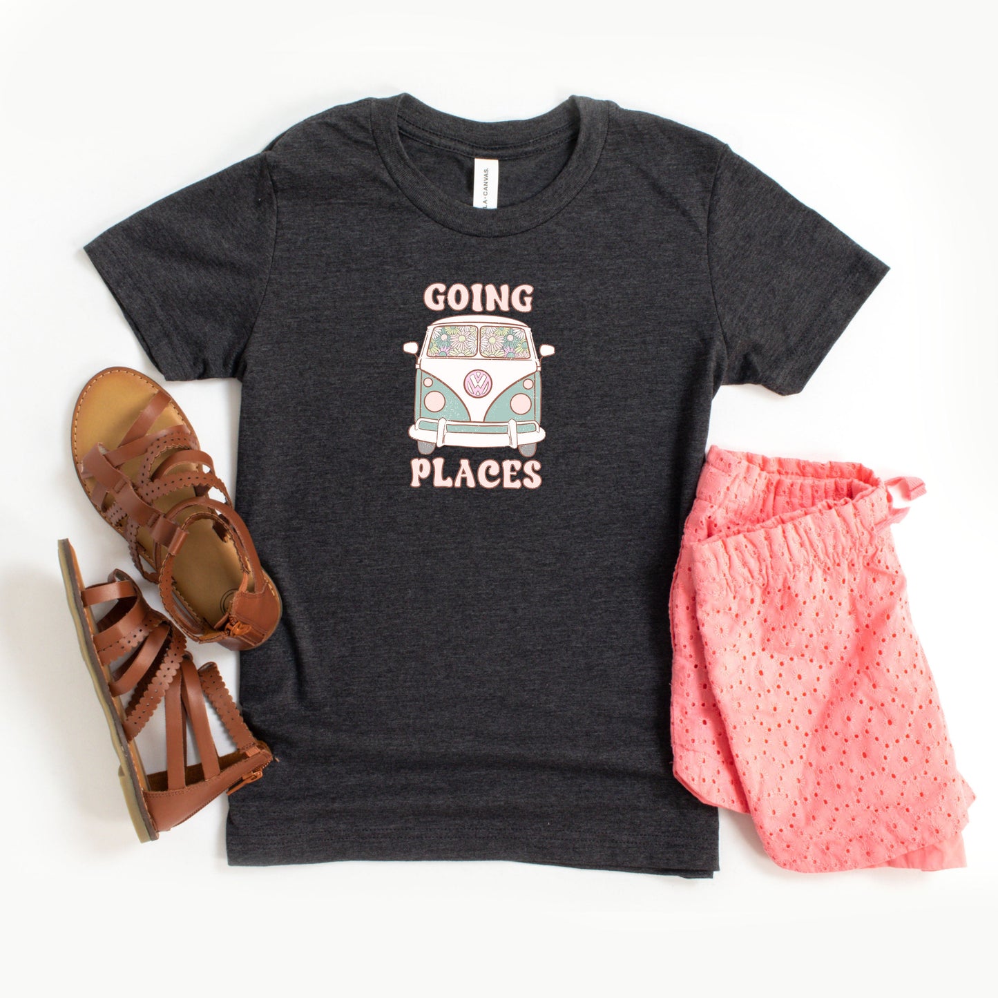 Going Places Van Colorful | Youth Short Sleeve Crew Neck