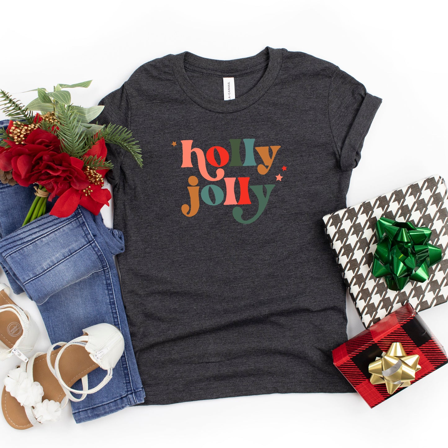 Holly Jolly Stars | Youth Short Sleeve Crew Neck