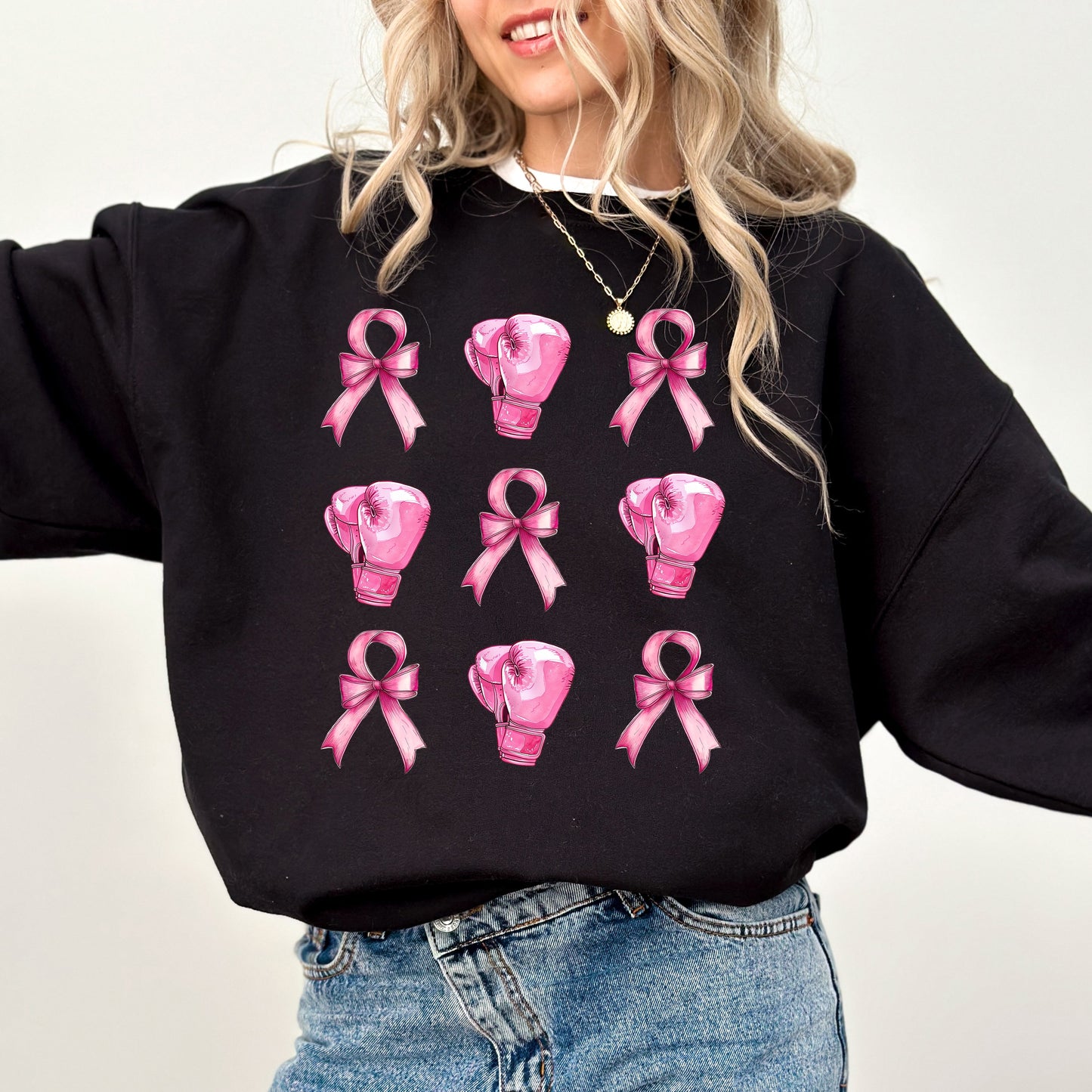 Coquette Breast Cancer Collage | Sweatshirt