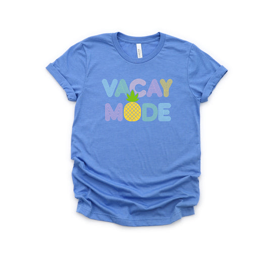Vacay Mode Pineapple | Toddler Short Sleeve Crew Neck