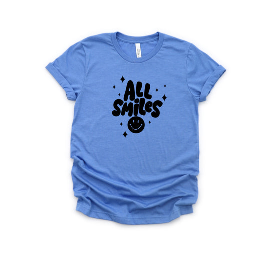 All Smiles Smiley Face | Toddler Short Sleeve Crew Neck