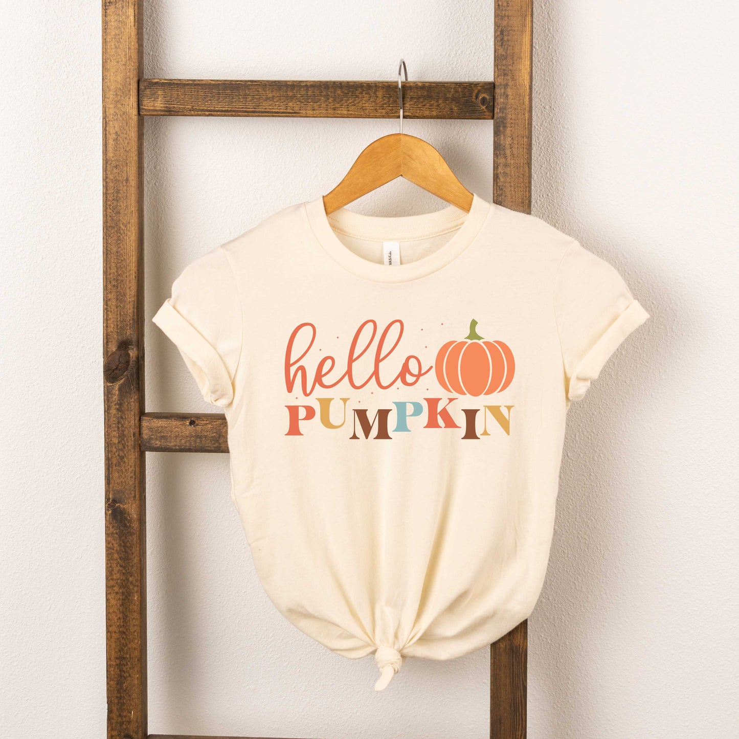 Cursive Hello Pumpkin | Youth Graphic Short Sleeve Tee