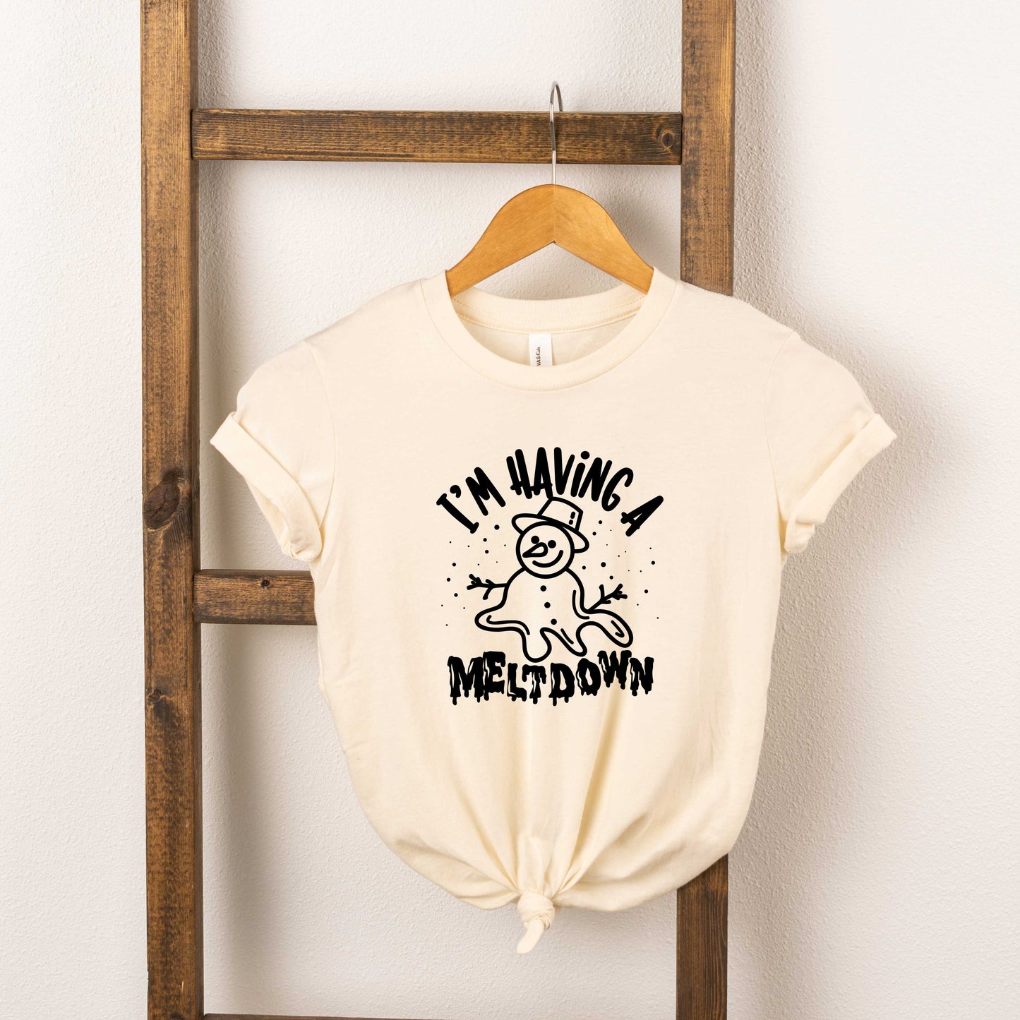 Having A Meltdown Snowman | Toddler Short Sleeve Crew Neck
